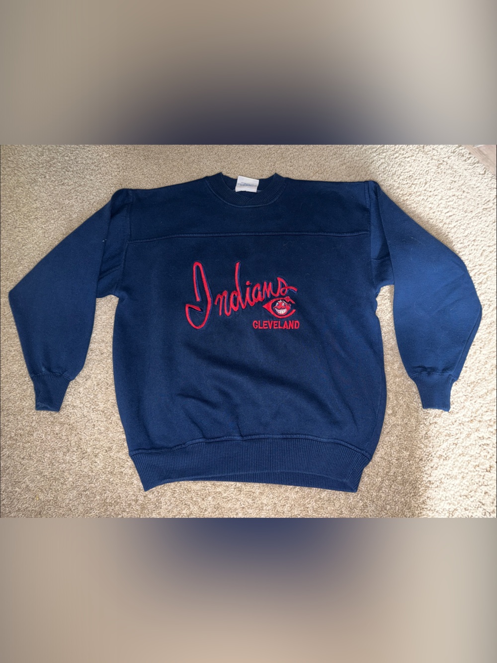 Cleveland Indians Navy Crewneck Sweatshirt